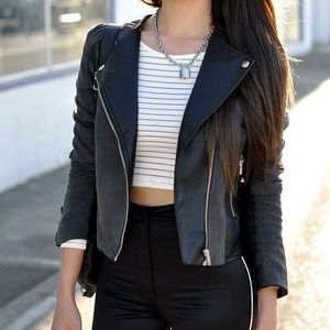 H&M faux leather & suede two-toned jacket